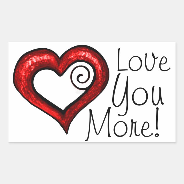 Adesivo Retangular Coração Vermelho (Frente)