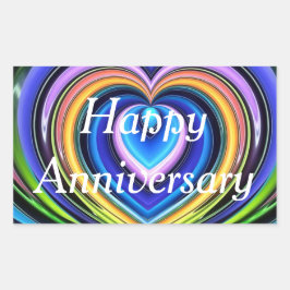 Adesivo Retangular corações multicoloridos