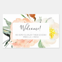 Coral Watercolor Flowers Casamento Cesta de Boas-v