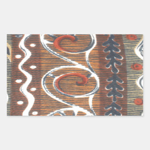Adesivo Retangular Cores de Motif de Ornamento Tradicional em Vintage