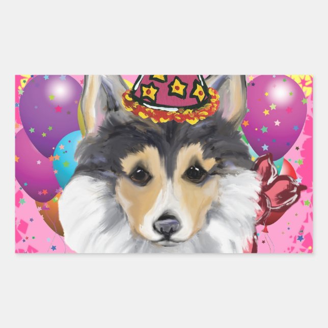 ADESIVO RETANGULAR CORGI GALÉS (Frente)