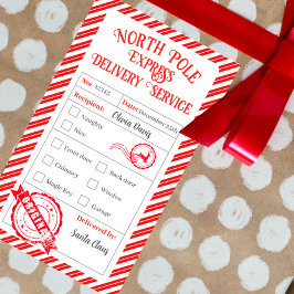 Adesivo Retangular Correio de Natal de Papais noeis Entrega de Polo N