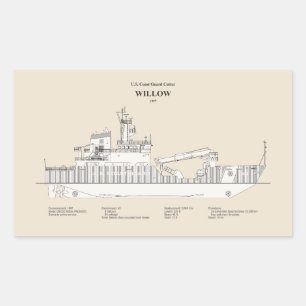 Adesivo Retangular Cortador da USCG Willow wlb-202 - SBD