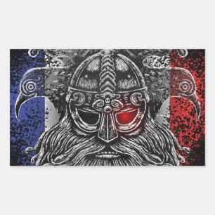 Adesivo Retangular Corvos de Odin espadas Mitologia Viking França ban