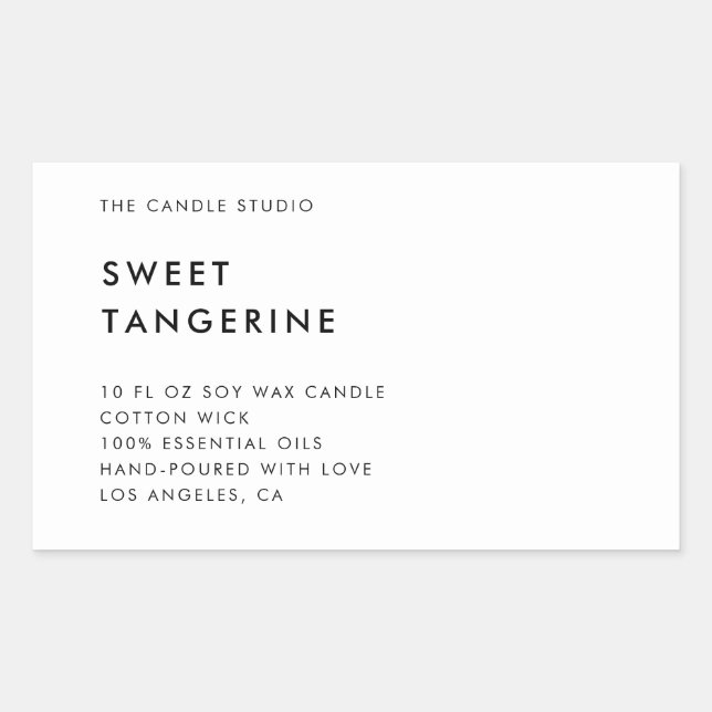 Adesivo Retangular Cosméticos modernos minimalistas de embalagem bran (Frente)