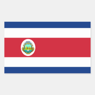 Adesivo Retangular Costa Rica - Bandeira Nacional da Costa Rica