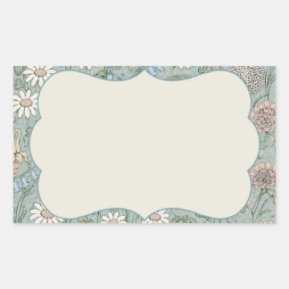 Adesivo Retangular Cottagecore Flor de Campo Vintage