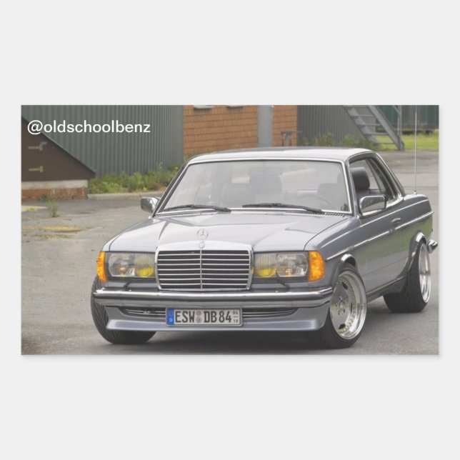 Adesivo Retangular Coupe Mercedes Benz W123 C123 (Frente)