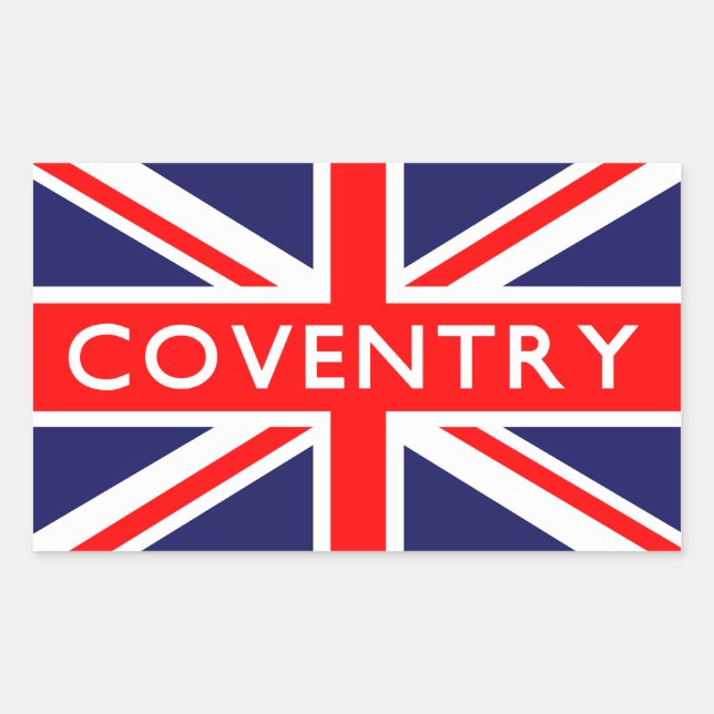 Adesivo Retangular Coventry: Bandeira Britânica (Frente)
