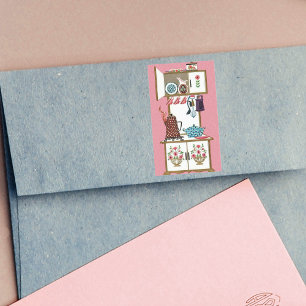 Adesivo Retangular Cozinha Retroativa Vintage com Pote de café