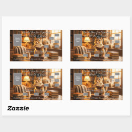 Adesivo Retangular Cozy Library Squirrel Teacher Appreciation Sticker