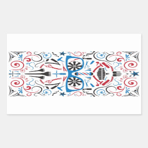 Adesivo Retangular crânio de açúcar de barbearia