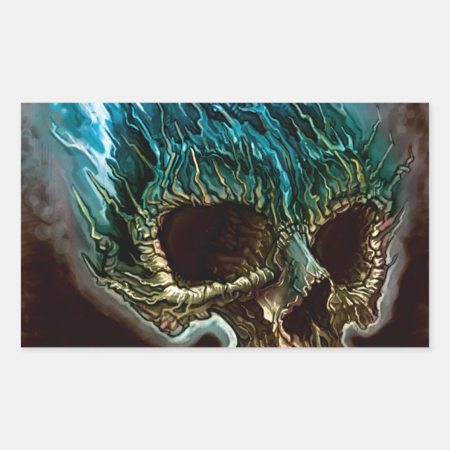 Adesivo Retangular Crânio de Flaming (Frente)