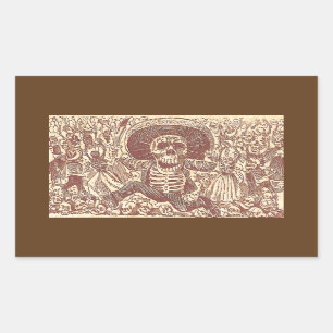 Adesivo Retangular Crânio de Oaxaca, La Calavera Oaxaqueña