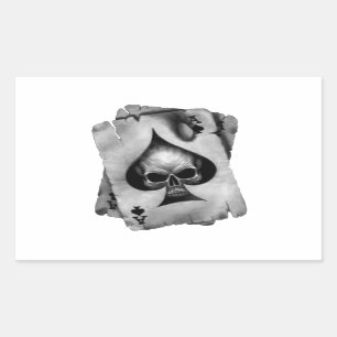 Adesivo Retangular Crânio do ás de espada