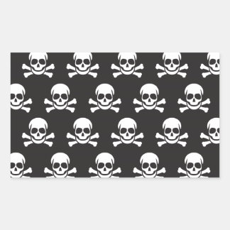 Adesivo Retangular Crânio e Crossbones