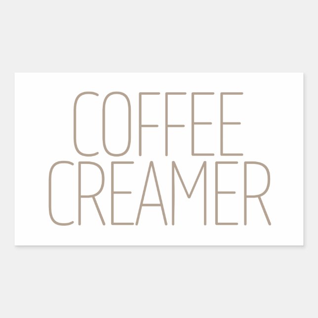 Adesivo Retangular Creamer de Café Marrom Elegante (Frente)