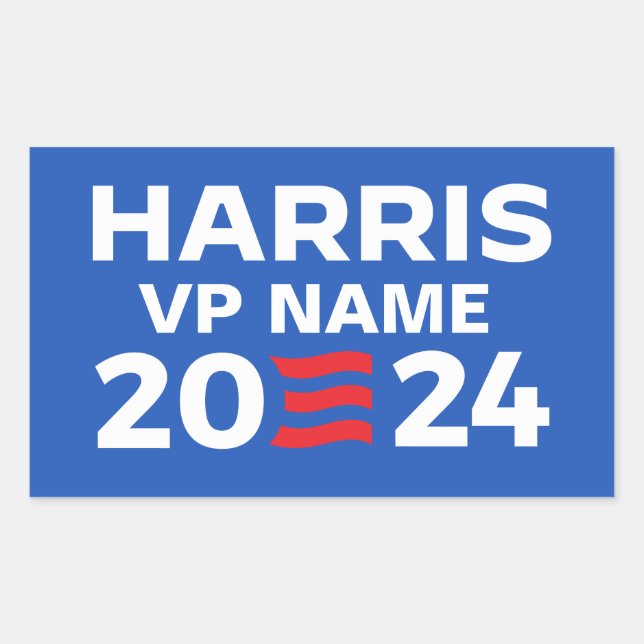 Adesivo Retangular Crie seu próprio bilhete Harris 2024 (Frente)