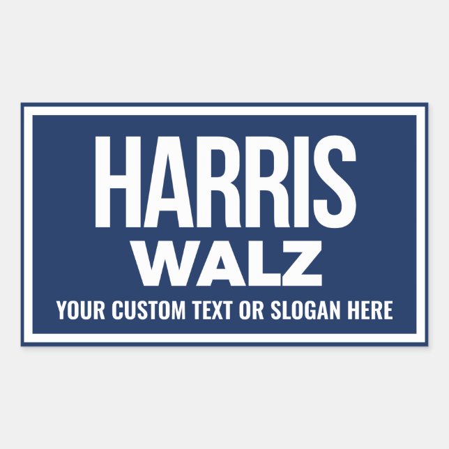 Adesivo Retangular Crie seu próprio Harris Walz 2024 (Frente)