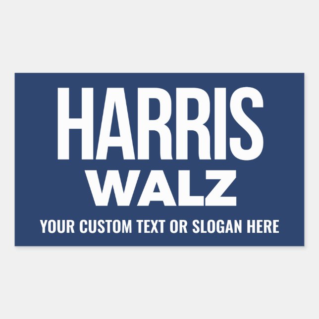 Adesivo Retangular Crie seu próprio Harris Walz 2024 (Frente)