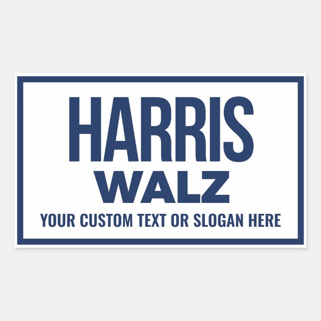 Adesivo Retangular Crie seu próprio Harris Walz 2024 (Frente)
