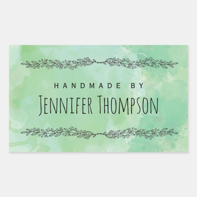 Adesivo Retangular Crie seu próprio personalizado feito à mão por (Frente)