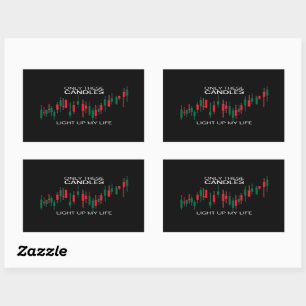 Adesivo Retangular Cripto Candlesticks Personalizados