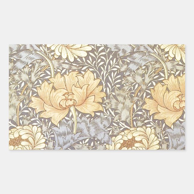 Adesivo Retangular Crisântemo Flores Mãe de William Morris (Frente)