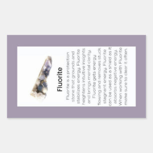 Adesivo Retangular Cristal Fluorito Significa Pacote Gemstone De Joia