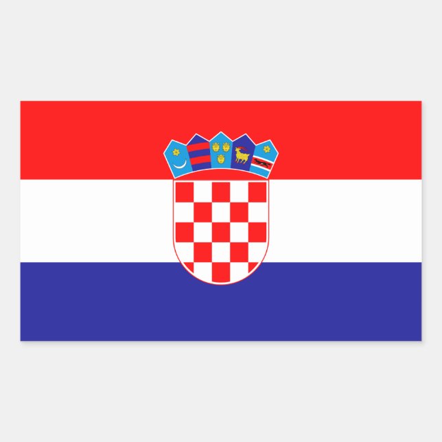 Adesivo Retangular Croácia* Flag Sticker /Hrvatska zastava naljepnica (Frente)