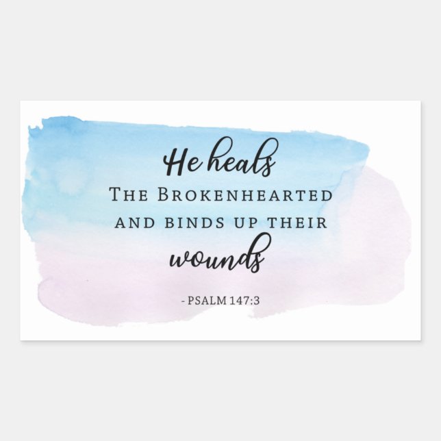 Adesivo Retangular cromo d'água cristão Salms Bíblia aspas fé (Frente)