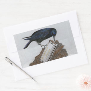 Adesivo Retangular Crow e Harmonica