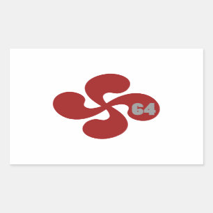 Adesivo Retangular Cruz basca vermelha 64 Lauburu