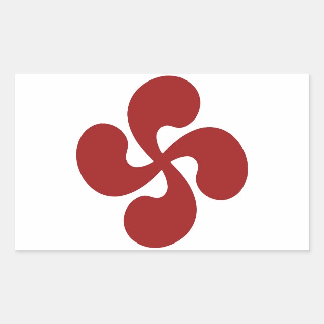 Adesivo Retangular Cruz Basca Vermelho Lauburu (Frente)