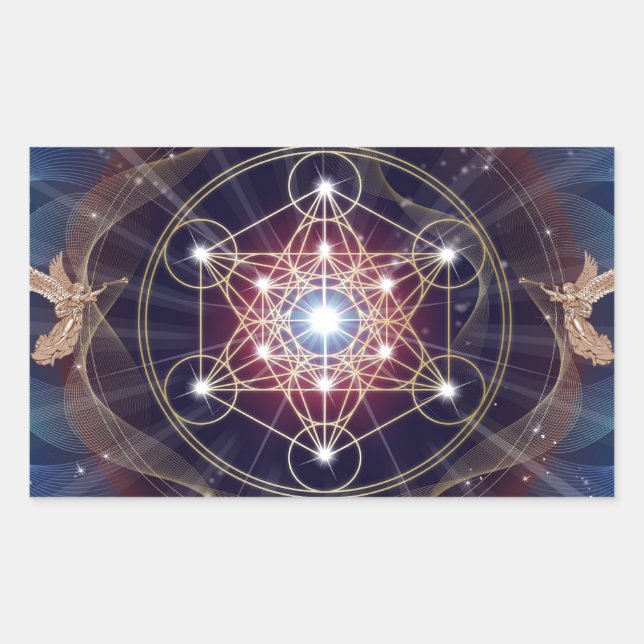 Adesivo Retangular Cubo de Metatron - Merkabah (Frente)