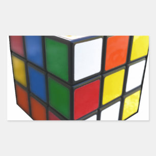 Adesivo Retangular Cubo Quebra-cabeça de 1980