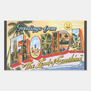 Adesivo Retangular Cumprimentos de Florida "a terra da luz do sol",