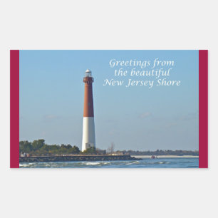 Adesivo Retangular Cumprimentos de New-jersey - a luz de Barnegat