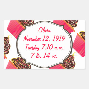 Adesivo Retangular Cupcakes