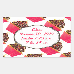 Adesivo Retangular Cupcakes