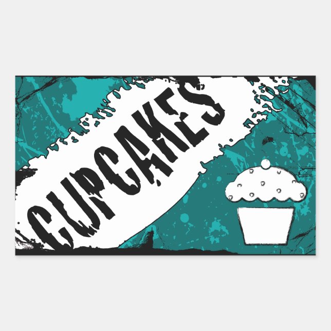Adesivo Retangular cupcakes de migalhas (Frente)