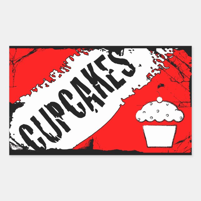 Adesivo Retangular cupcakes de migalhas (Frente)