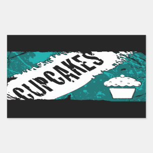 Adesivo Retangular cupcakes saborosos das migalhas
