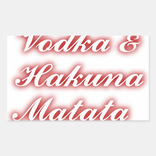 Adesivo Retangular Cupcakes vermelhos Vodka Hakuna Matata FUNNY. (Frente)