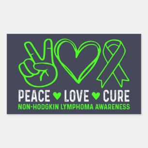 Adesivo Retangular Cura do Amor pela Paz Conscientização sobre Linfom