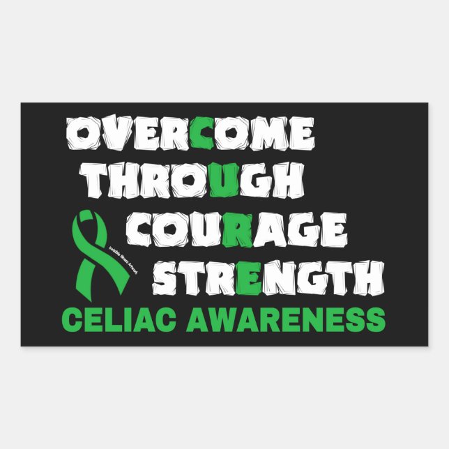 Adesivo Retangular CURE... Celiac (Frente)