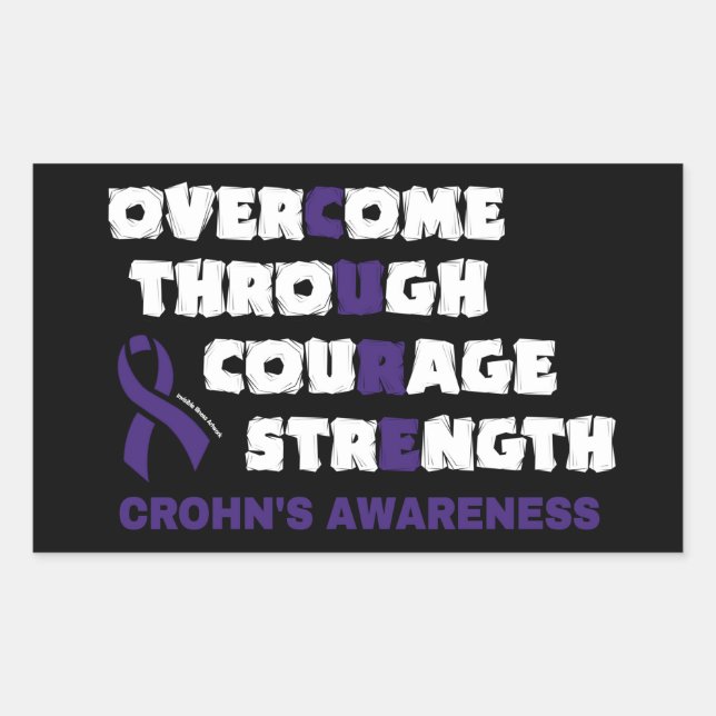 Adesivo Retangular CURE... Crohn's (Frente)