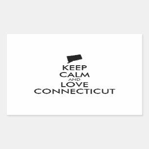 Adesivo Retangular Customizable KEEP CALM and LOVE CONNECTICUT