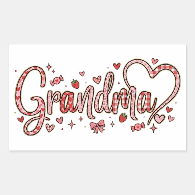 Adesivo Retangular Cute Grandma Sticker (Frente)