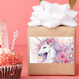 Adesivo Retangular Cute Magical Unicorn